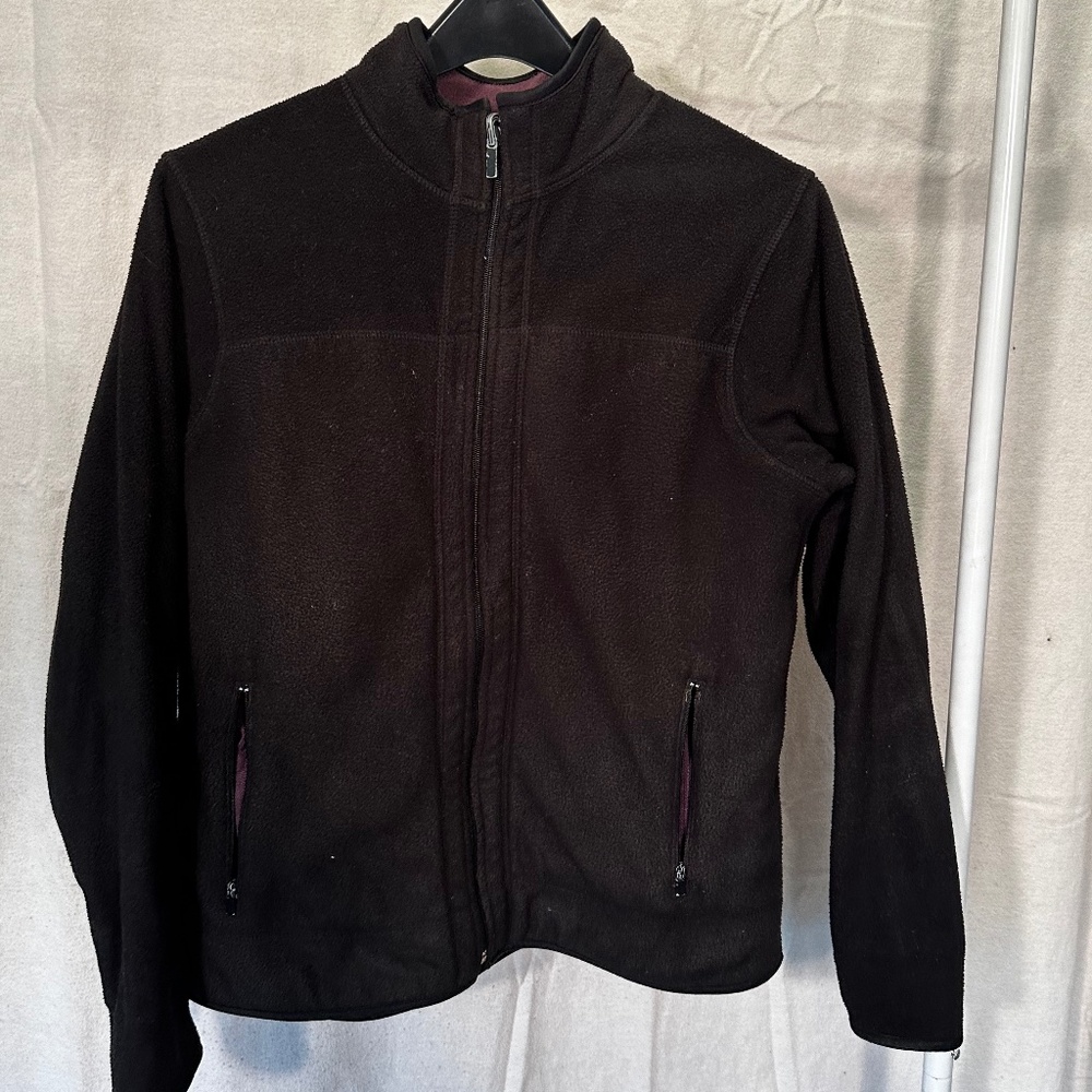 Women's Reversible Fleece Jacket Black/Purple (Petite M)